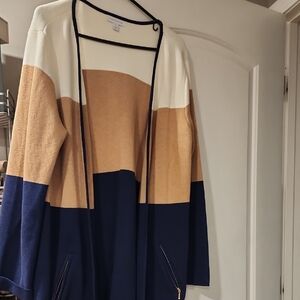 Colorblock Charter Club womens XL  Open Front Cardigan